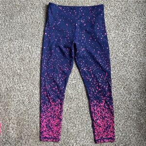 ZYIA Navy and Pink Speckled Leggings